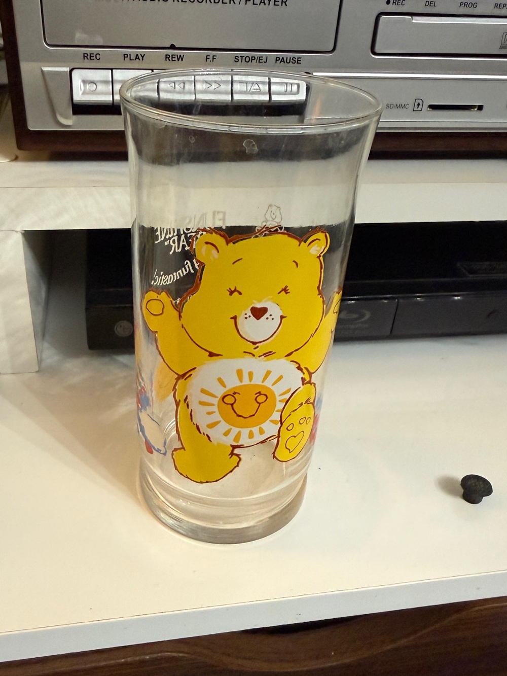 Care Bear Vintage Yellow Bear Character Glass Tumbler - Home Dining
